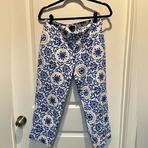 Talbots Heritage blue mosaic crop pant 8P‎